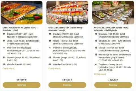 Ile kosztuje obiad w hotelu Gołębiewskim - ceny i zniżki dla dzieci